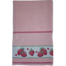 Kitchen Terry Towel with Aida Band - Strowberries